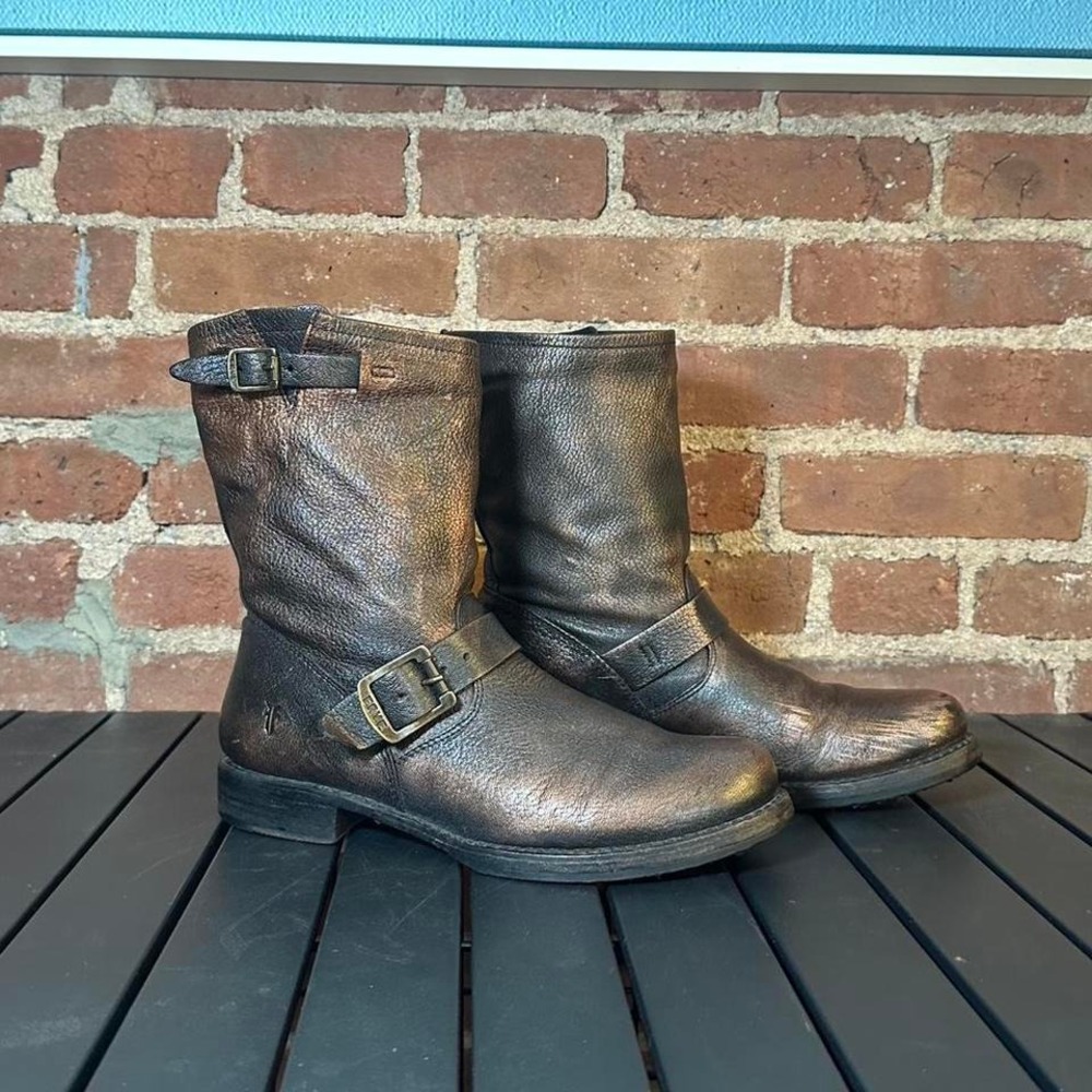 Frye Bronze Veronica Engineer Boot, Women's 9